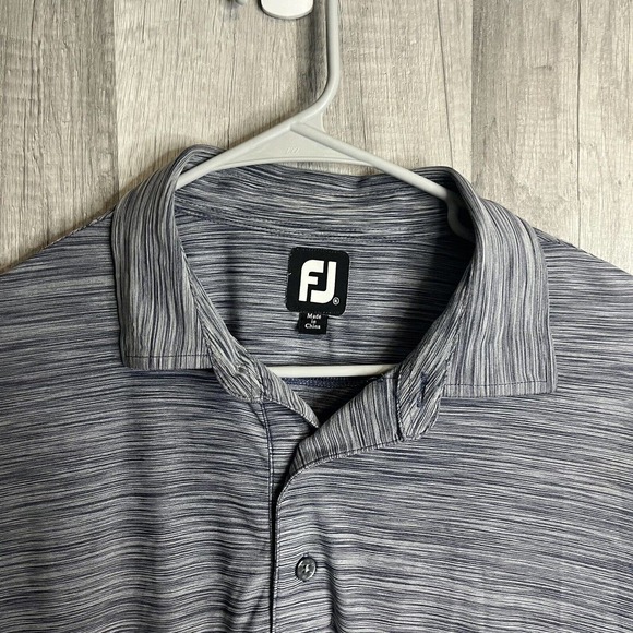 Mens Foot joy Short Sleeve Golf Polo Gray XL Extra Large Heather Pattern - Picture 2 of 8